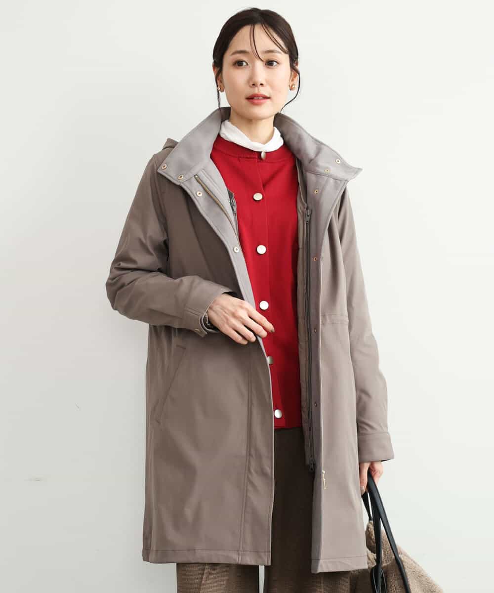 FKVAG42380 MK MICHEL KLEIN(MK ミッシェルクラン) [撥水加工]ダウンライナー付きフーデットコート モカ