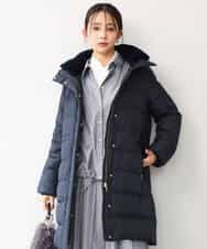 FKVAG50370 MK MICHEL KLEIN(MK ミッシェルクラン) [撥水/リサイクルダウン]ベーシックタフタロングダウンコート アイボリー