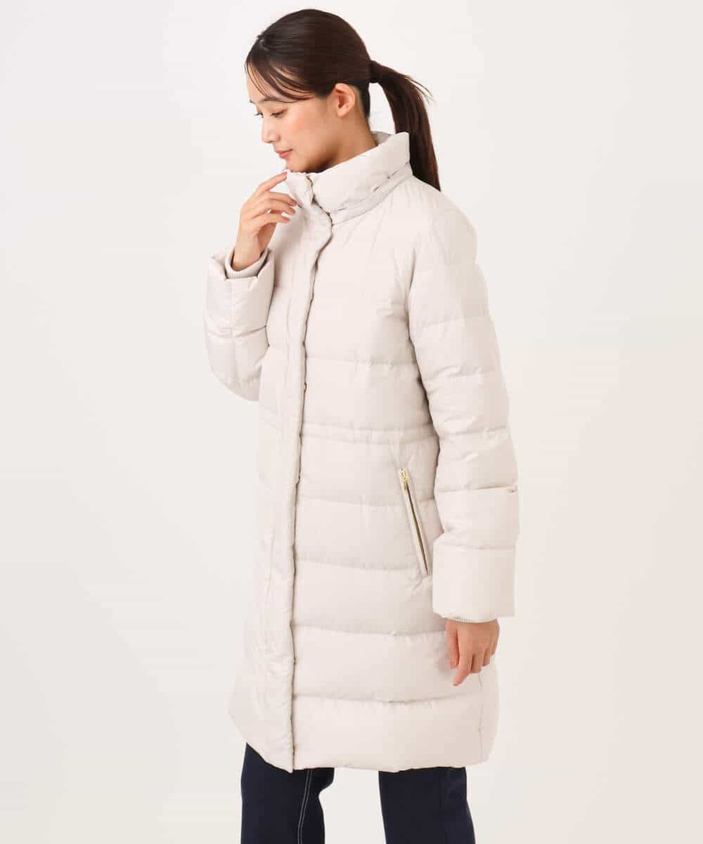 FKVAG50370 MK MICHEL KLEIN(MK ミッシェルクラン) [撥水/リサイクルダウン]ベーシックタフタロングダウンコート アイボリー