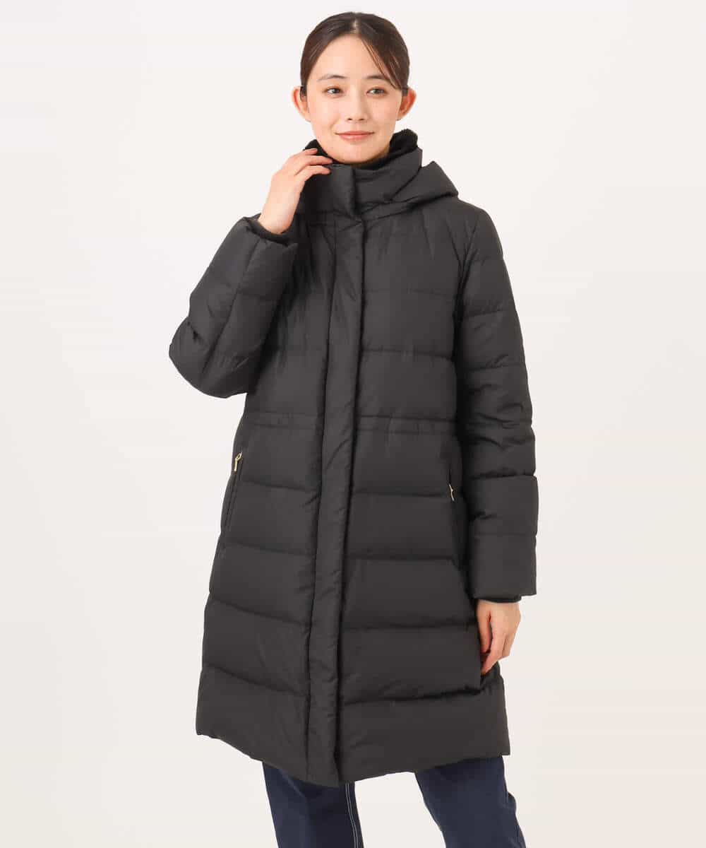 FKVAG50370 MK MICHEL KLEIN(MK ミッシェルクラン) [撥水/リサイクルダウン]ベーシックタフタロングダウンコート アイボリー