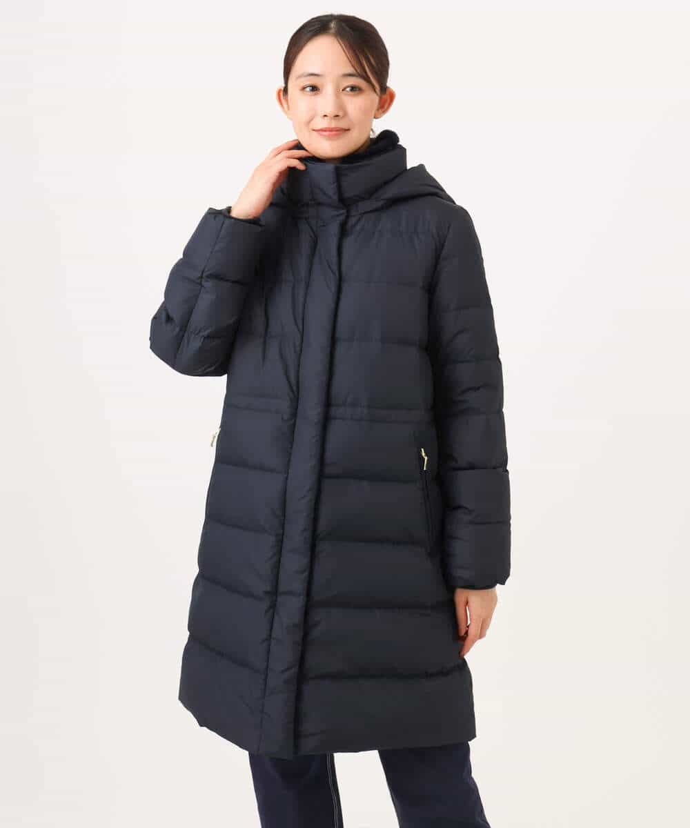 FKVAG50370 MK MICHEL KLEIN(MK ミッシェルクラン) [撥水/リサイクルダウン]ベーシックタフタロングダウンコート アイボリー