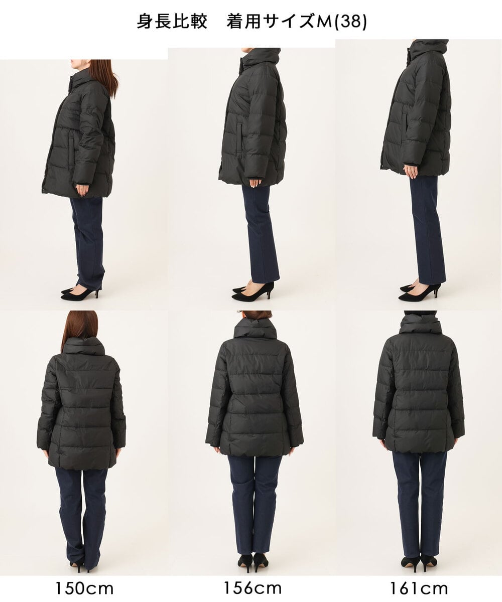 FKVAG52340 MK MICHEL KLEIN(MK ミッシェルクラン) [撥水/リサイクルダウン]ベーシックタフタミドルダウンコート ネイビー