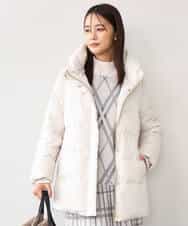 FKVAG52340 MK MICHEL KLEIN(MK ミッシェルクラン) [撥水/リサイクルダウン]ベーシックタフタミドルダウンコート ネイビー