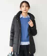FKVAG52340 MK MICHEL KLEIN(MK ミッシェルクラン) [撥水/リサイクルダウン]ベーシックタフタミドルダウンコート ネイビー
