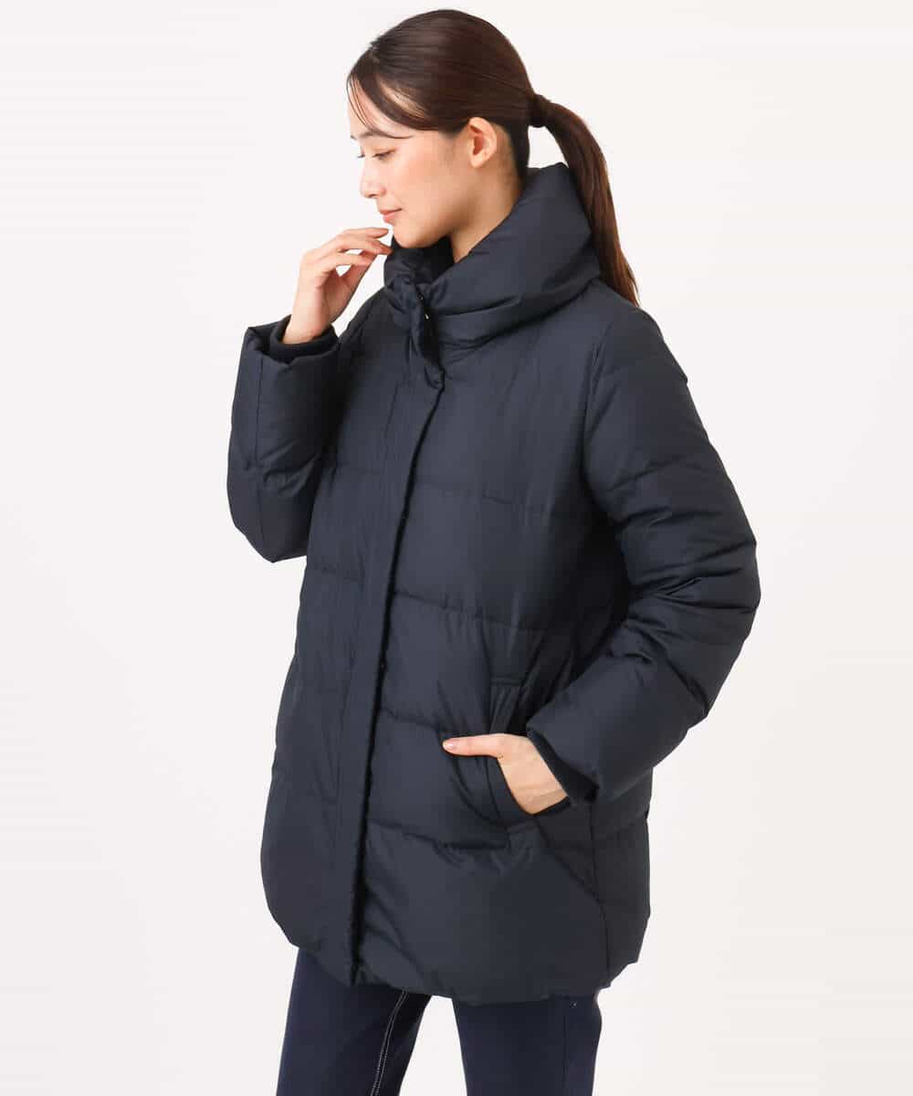 FKVAG52340 MK MICHEL KLEIN(MK ミッシェルクラン) [撥水/リサイクルダウン]ベーシックタフタミドルダウンコート ネイビー