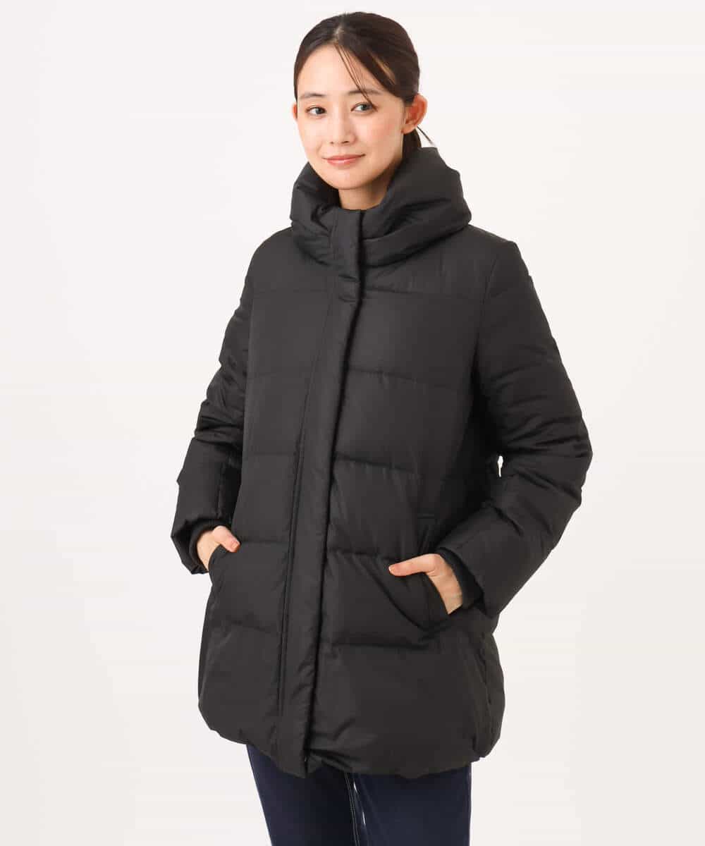 FKVAG52340 MK MICHEL KLEIN(MK ミッシェルクラン) [撥水/リサイクルダウン]ベーシックタフタミドルダウンコート ネイビー