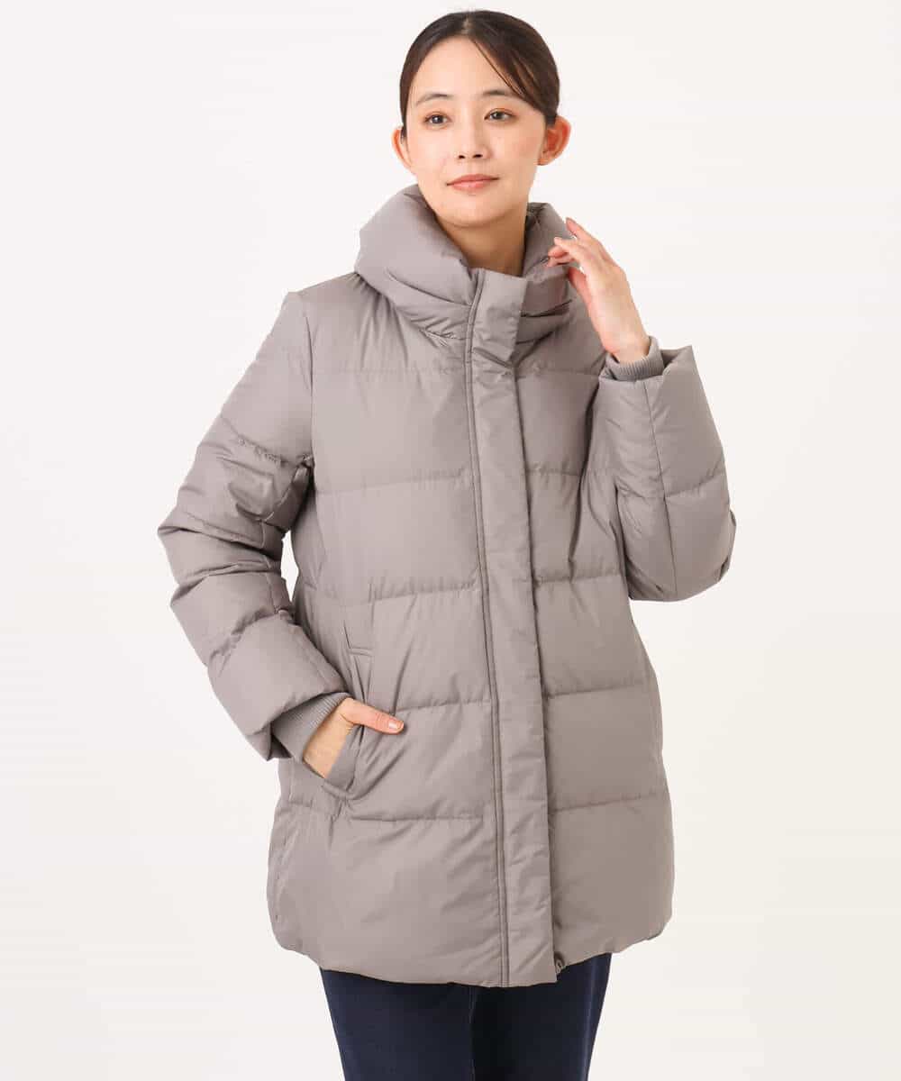 FKVAG52340 MK MICHEL KLEIN(MK ミッシェルクラン) [撥水/リサイクルダウン]ベーシックタフタミドルダウンコート ネイビー