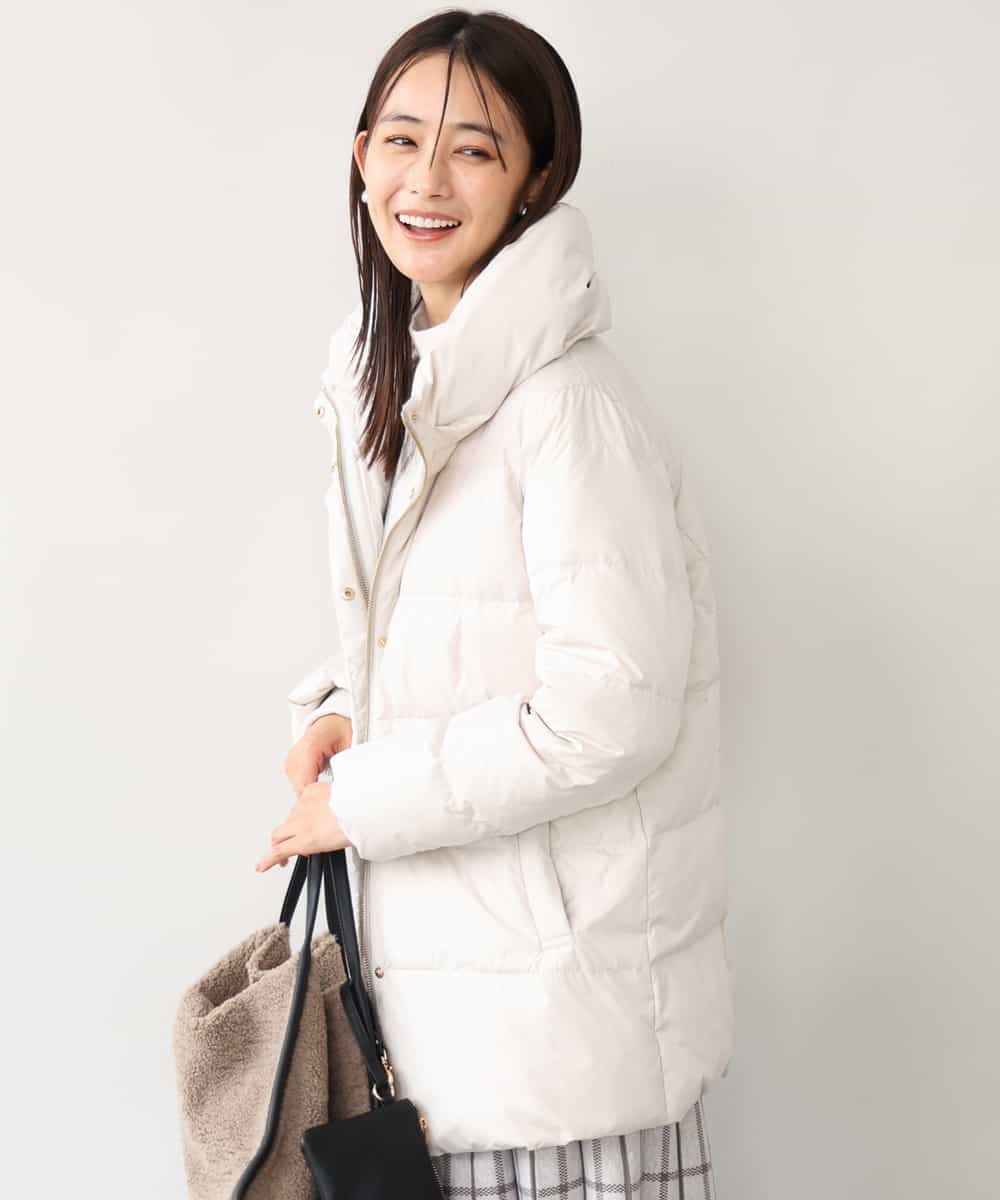 FKVAG52340 MK MICHEL KLEIN(MK ミッシェルクラン) [撥水/リサイクルダウン]ベーシックタフタミドルダウンコート アイボリー
