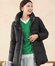 FKVAG52340 MK MICHEL KLEIN(MK ミッシェルクラン) [撥水/リサイクルダウン]ベーシックタフタミドルダウンコート ブラック