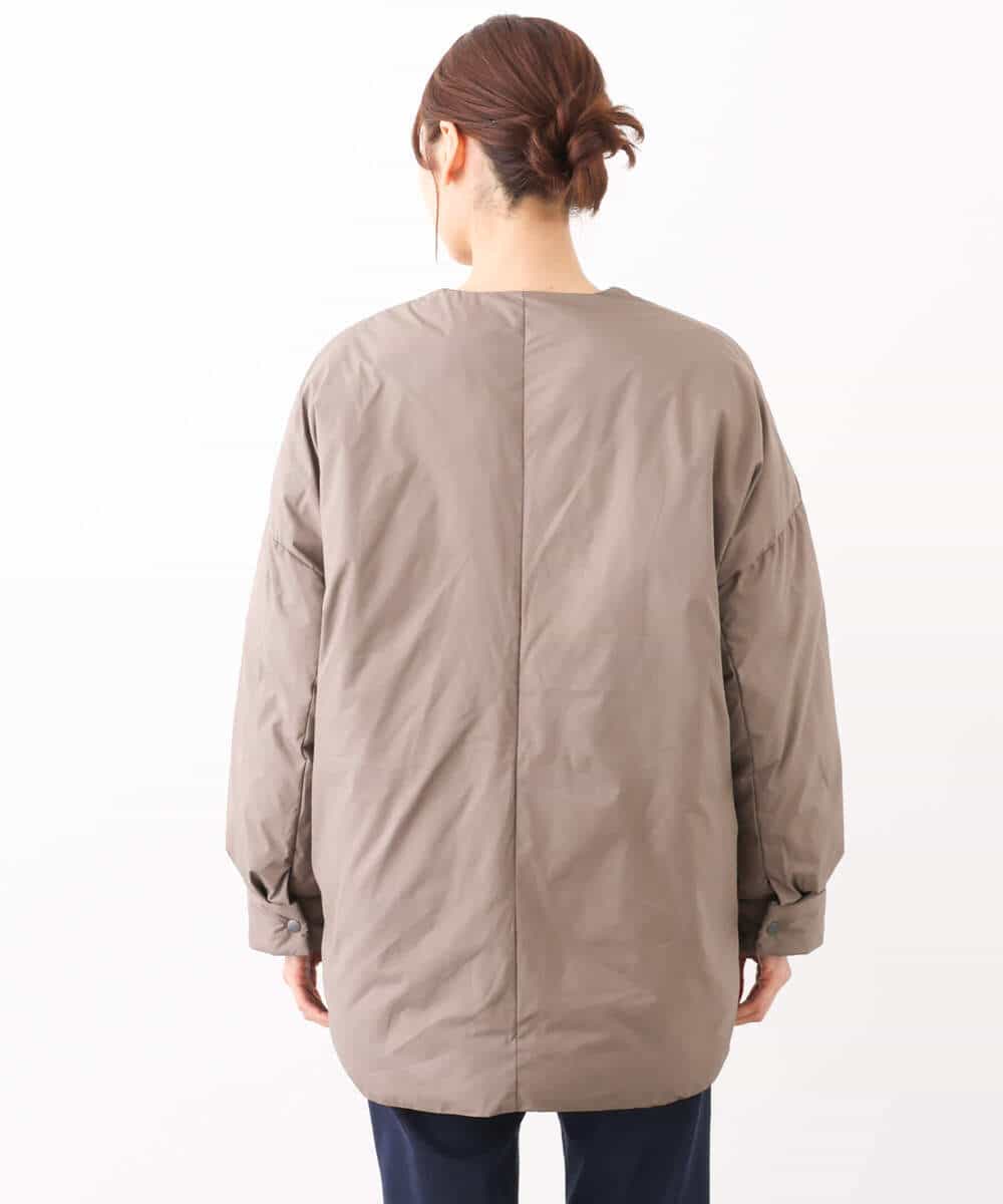 FKVAV46260 MK MICHEL KLEIN(MK ミッシェルクラン) マフラー付きノーカラー中綿コート モカ
