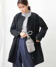 FKVDV10380 MK MICHEL KLEIN(MK ミッシェルクラン) ノーカラーナイロンコート×フード付き中綿ジレ ツインセット/3way アイボリー