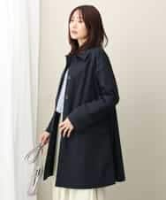 FKVFA01270 MK MICHEL KLEIN(MK ミッシェルクラン) ミドル丈ステンカラーコート/洗える ネイビー
