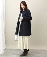 FKVFA01270 MK MICHEL KLEIN(MK ミッシェルクラン) ミドル丈ステンカラーコート/洗える ベージュ