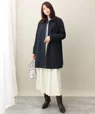 FKVFA01270 MK MICHEL KLEIN(MK ミッシェルクラン) ミドル丈ステンカラーコート/洗える ベージュ