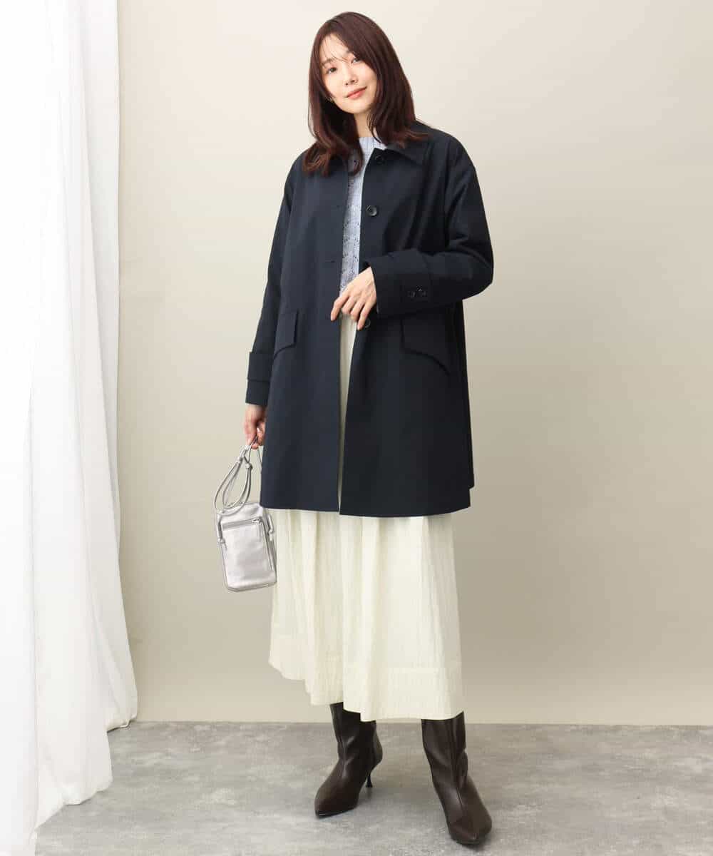 FKVFA01270 MK MICHEL KLEIN(MK ミッシェルクラン) ミドル丈ステンカラーコート/洗える ベージュ