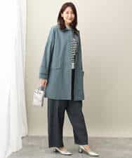 FKVFA01270 MK MICHEL KLEIN(MK ミッシェルクラン) ミドル丈ステンカラーコート/洗える ベージュ