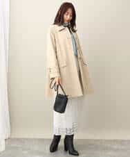 FKVFA01270 MK MICHEL KLEIN(MK ミッシェルクラン) ミドル丈ステンカラーコート/洗える ベージュ