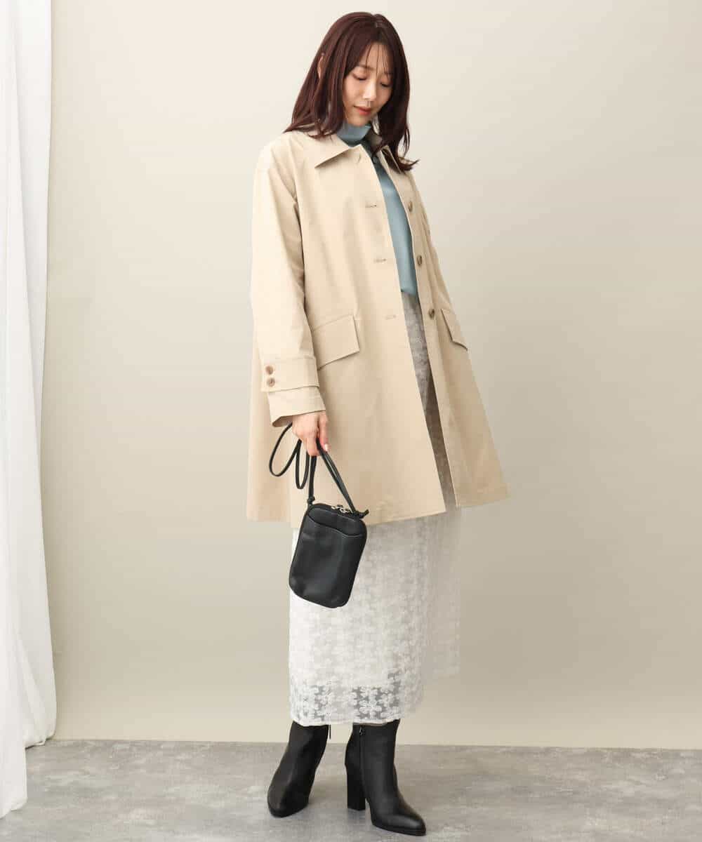 FKVFA01270 MK MICHEL KLEIN(MK ミッシェルクラン) ミドル丈ステンカラーコート/洗える ベージュ