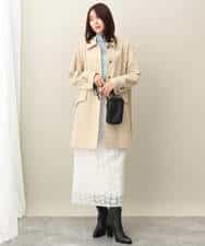 FKVFA01270 MK MICHEL KLEIN(MK ミッシェルクラン) ミドル丈ステンカラーコート/洗える ベージュ