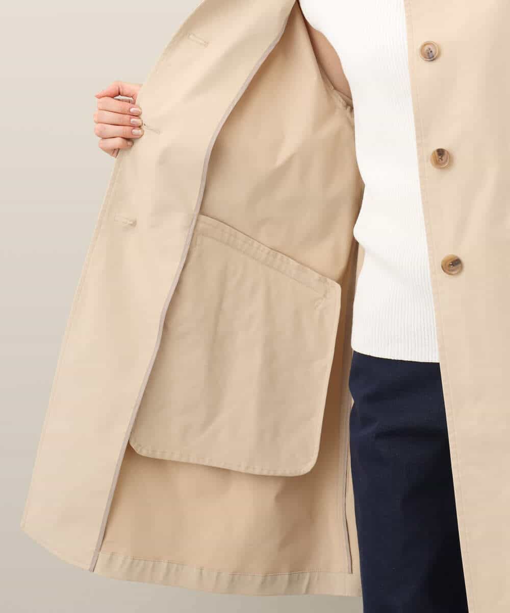 FKVFA01270 MK MICHEL KLEIN(MK ミッシェルクラン) ミドル丈ステンカラーコート/洗える ベージュ