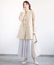 FKVFA01270 MK MICHEL KLEIN(MK ミッシェルクラン) ミドル丈ステンカラーコート/洗える ベージュ