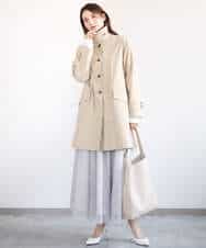 FKVFA01270 MK MICHEL KLEIN(MK ミッシェルクラン) ミドル丈ステンカラーコート/洗える ベージュ