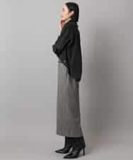 FMBAD09260 MICHEL KLEIN(ミッシェルクラン) シアーチェックAラインブラウス ブラック