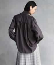 FMBAD10260 MICHEL KLEIN(ミッシェルクラン) シアーAラインブラウス ブラウン