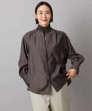 FMBAD10260 MICHEL KLEIN(ミッシェルクラン) シアーAラインブラウス ブラウン