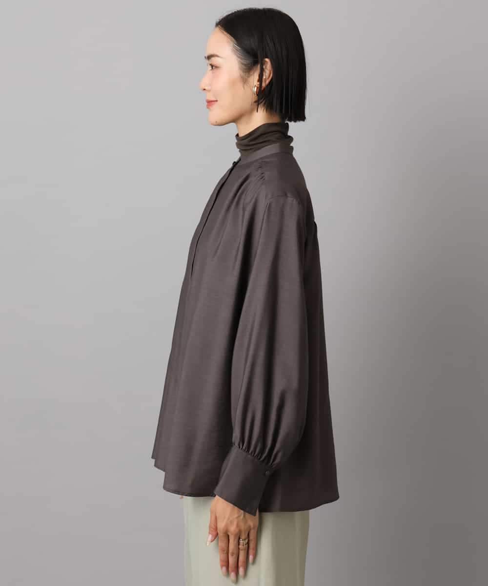 FMBAD10260 MICHEL KLEIN(ミッシェルクラン) シアーAラインブラウス ブラウン