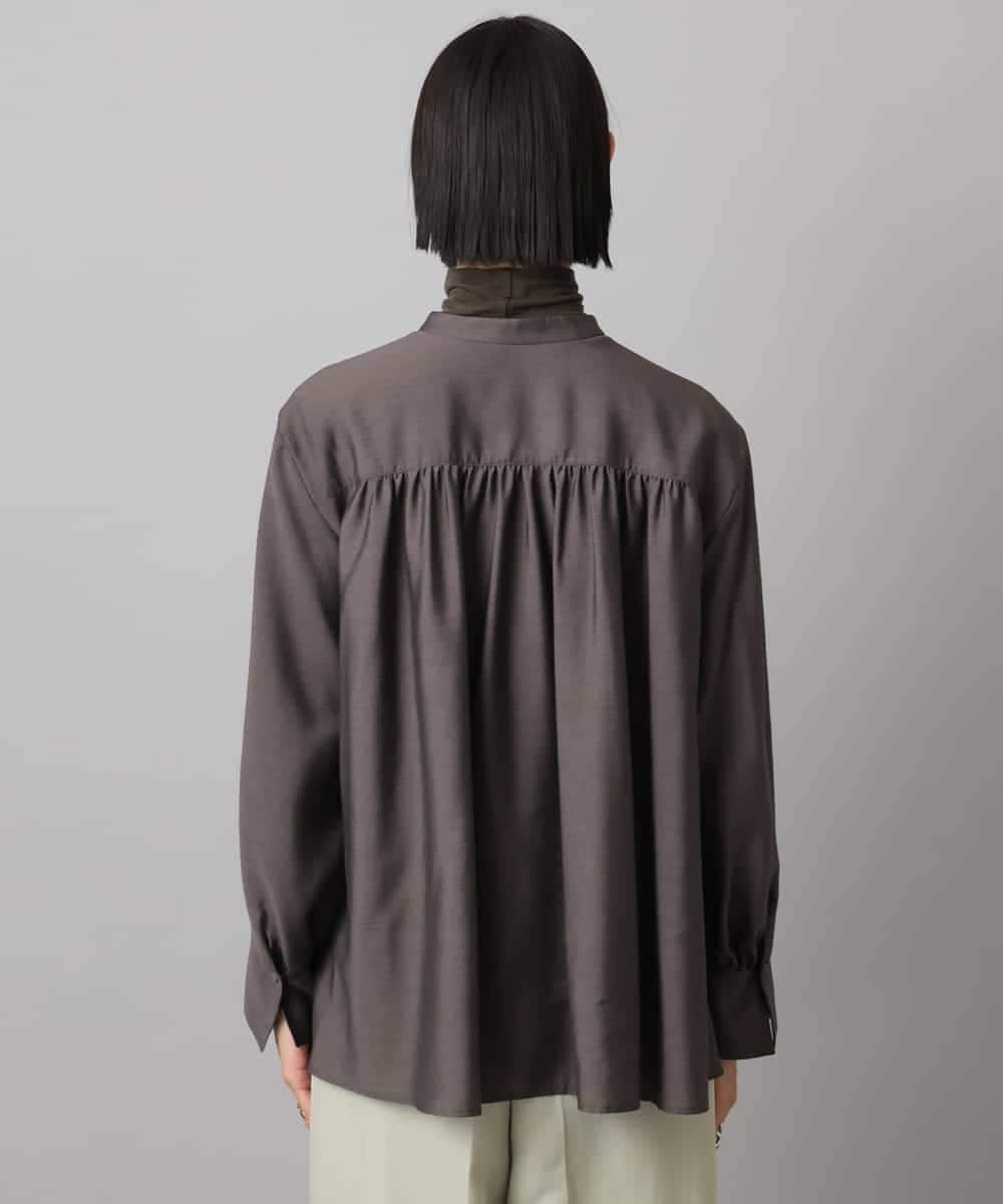 FMBAD10260 MICHEL KLEIN(ミッシェルクラン) シアーAラインブラウス ブラウン