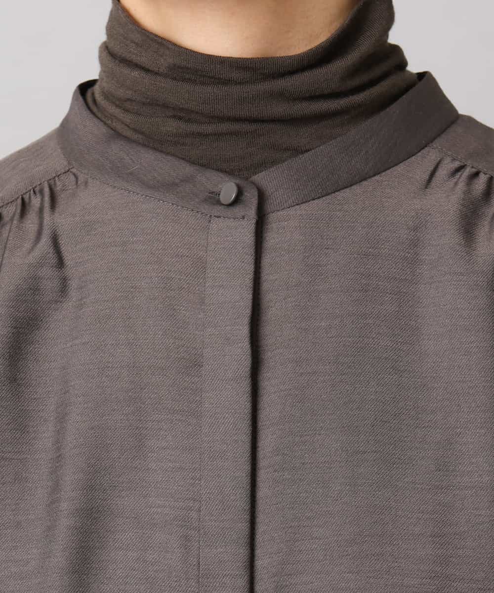 FMBAD10260 MICHEL KLEIN(ミッシェルクラン) シアーAラインブラウス ブラウン