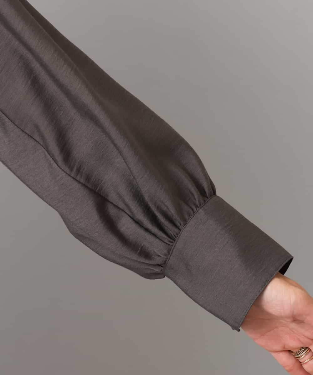 FMBAD10260 MICHEL KLEIN(ミッシェルクラン) シアーAラインブラウス ブラウン