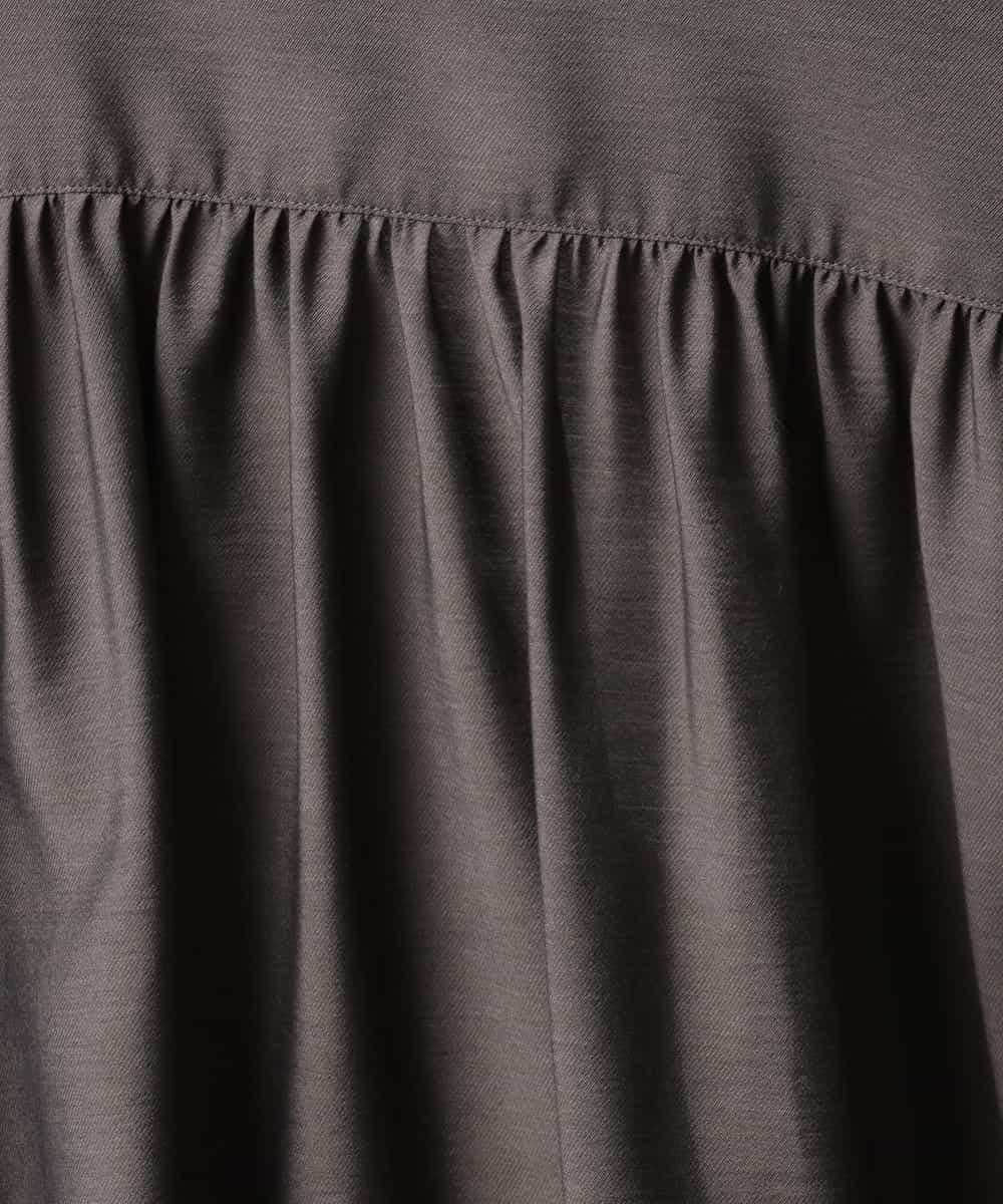 FMBAD10260 MICHEL KLEIN(ミッシェルクラン) シアーAラインブラウス ブラウン