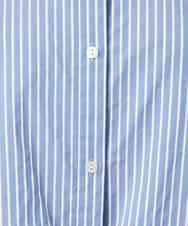 FMBAD19270 MICHEL KLEIN(ミッシェルクラン) [2WAY]クレリックオーバーサイズストライプシャツ ブルー