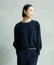FMBAD25230 MICHEL KLEIN(ミッシェルクラン) [セットアップ対応]ノーカラーブラウス ネイビー