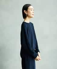 FMBAD25230 MICHEL KLEIN(ミッシェルクラン) [セットアップ対応]ノーカラーブラウス ネイビー