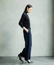 FMBAD25230 MICHEL KLEIN(ミッシェルクラン) [セットアップ対応]ノーカラーブラウス ネイビー