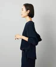 FMBAD25230 MICHEL KLEIN(ミッシェルクラン) [セットアップ対応]ノーカラーブラウス ネイビー