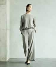 FMBAD25230 MICHEL KLEIN(ミッシェルクラン) [セットアップ対応]ノーカラーブラウス ネイビー