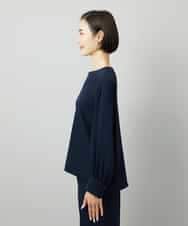 FMBAD25230 MICHEL KLEIN(ミッシェルクラン) [セットアップ対応]ノーカラーブラウス ネイビー