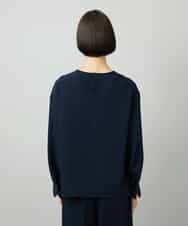 FMBAD25230 MICHEL KLEIN(ミッシェルクラン) [セットアップ対応]ノーカラーブラウス ネイビー