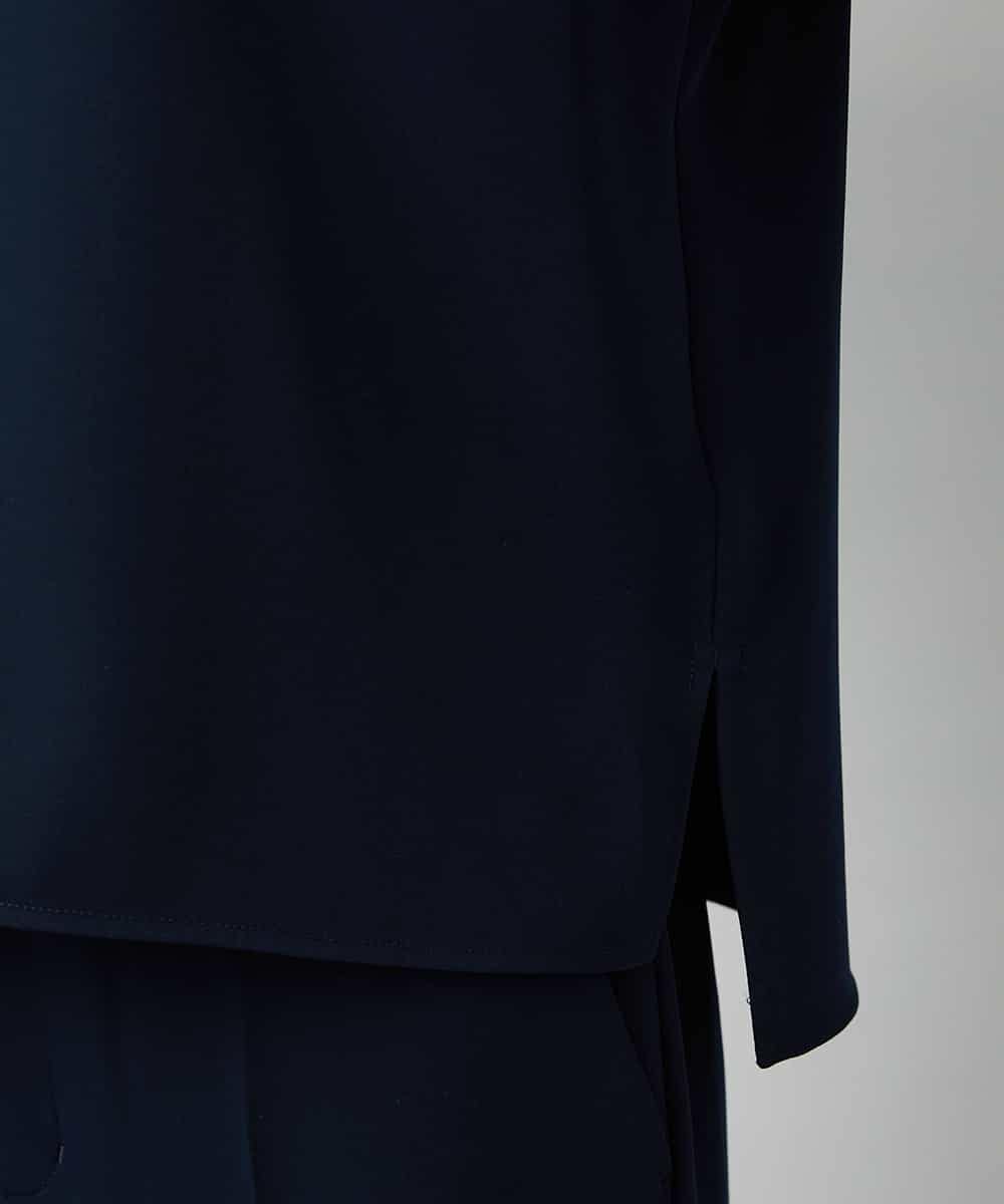 FMBAD25230 MICHEL KLEIN(ミッシェルクラン) [セットアップ対応]ノーカラーブラウス ネイビー