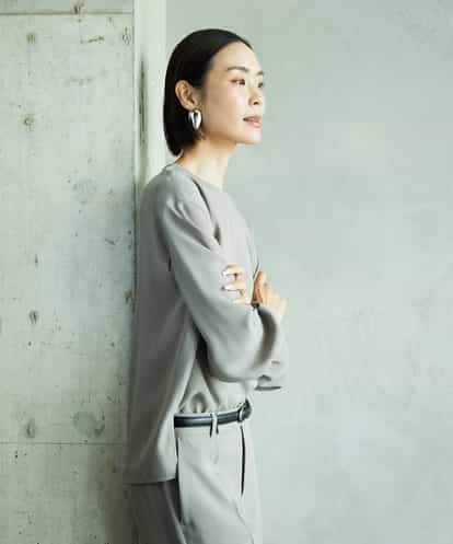 FMBAD25230 MICHEL KLEIN [セットアップ対応]ノーカラーブラウス