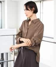 FMBAG01250 MICHEL KLEIN(ミッシェルクラン) ヴィンテージライクストライプシャツ ホワイト