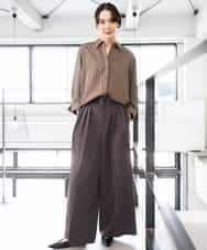 FMBAG01250 MICHEL KLEIN(ミッシェルクラン) ヴィンテージライクストライプシャツ ホワイト