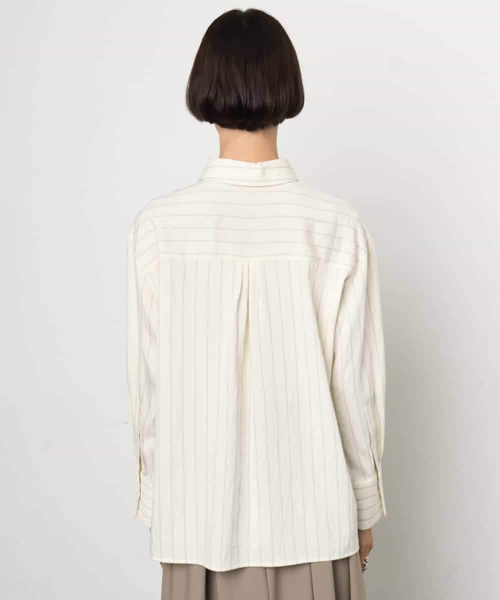 FMBAG01250 MICHEL KLEIN(ミッシェルクラン) ヴィンテージライクストライプシャツ ホワイト