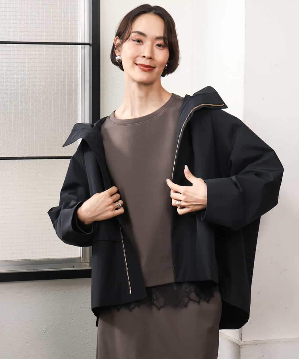 FMBAG02210 MICHEL KLEIN(ミッシェルクラン) [セットアップ対応]ダンボールニットフォルムプルオーバー チャコールブラウン