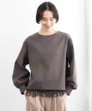 FMBAG02210 MICHEL KLEIN(ミッシェルクラン) [セットアップ対応]ダンボールニットフォルムプルオーバー チャコールブラウン