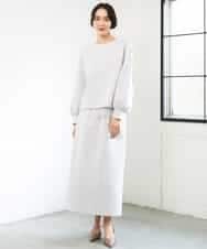 FMBAG02210 MICHEL KLEIN(ミッシェルクラン) [セットアップ対応]ダンボールニットフォルムプルオーバー チャコールブラウン